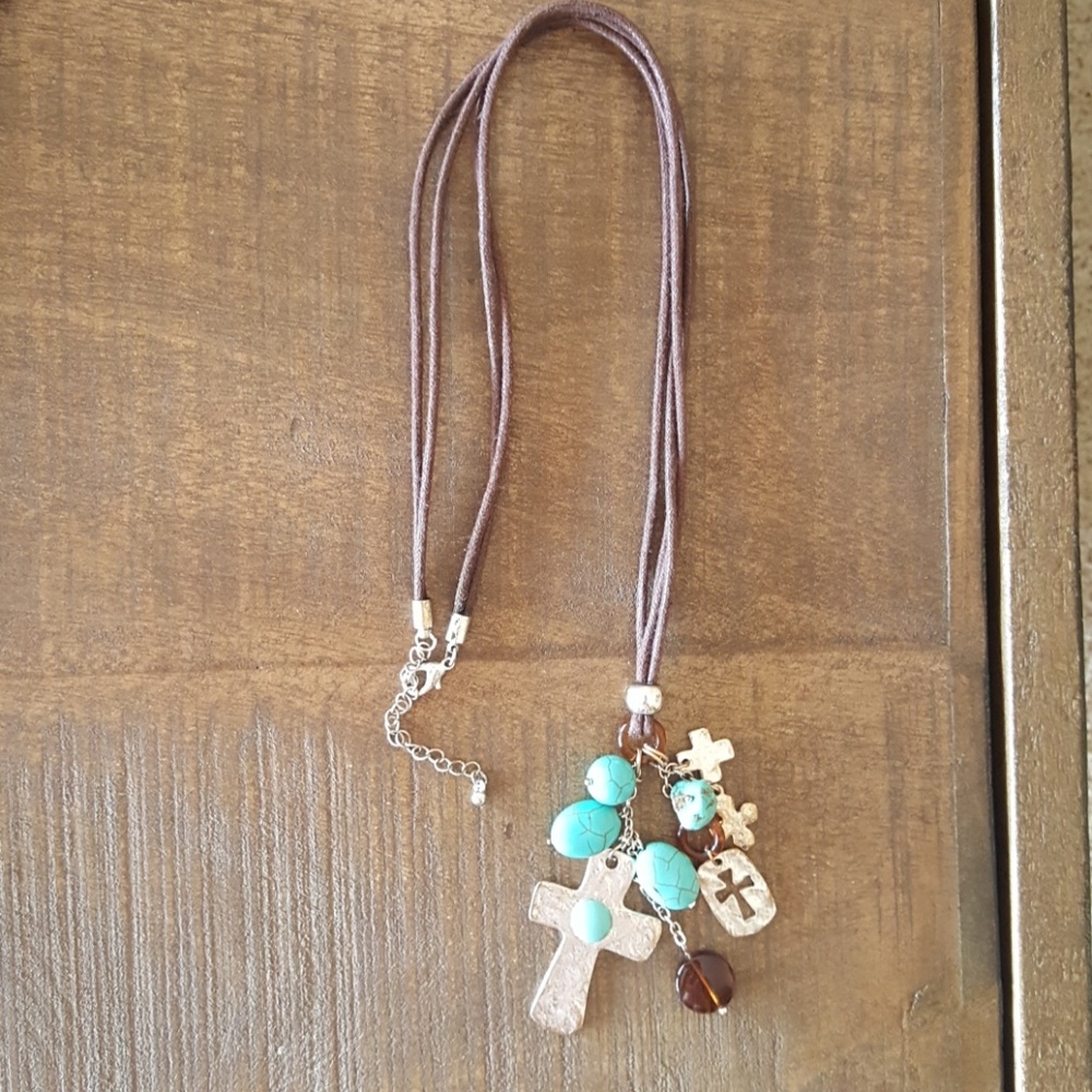 Long Lucky Necklace Cross
